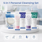 Individually Wrapped Toiletries Set Bulk, Travel Size 0.7 Fl oz Mini Body Wash Body Lotion Shampoo 2-in-1 Hair Wash & Conditioner 0.53 oz Bars Soap Toiletry Amenities for Hotel/Homeless (Pack of 50)