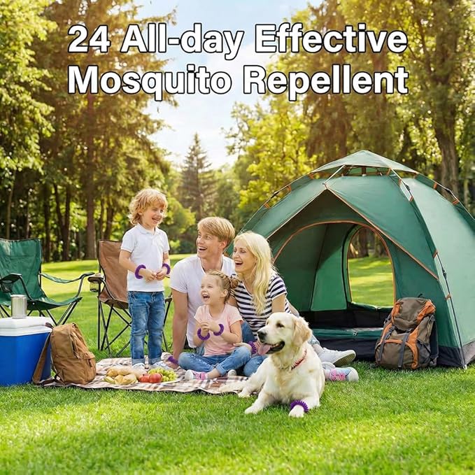 BuggyBands Mosquito Bracelets, 50 Pack Individually Wrapped, DEET Free, Natural and Waterproof Band for Adults & Kids