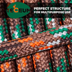 TECEUM 5/32" Paracord Rope 1000 – 1000ft / 200ft / 100ft / 50ft – Tactical Parachute Cord 4mm – 45+ Colors – Nylon String for Survival & Camping Gear – Stripe Cord for Survival – Utility Rope