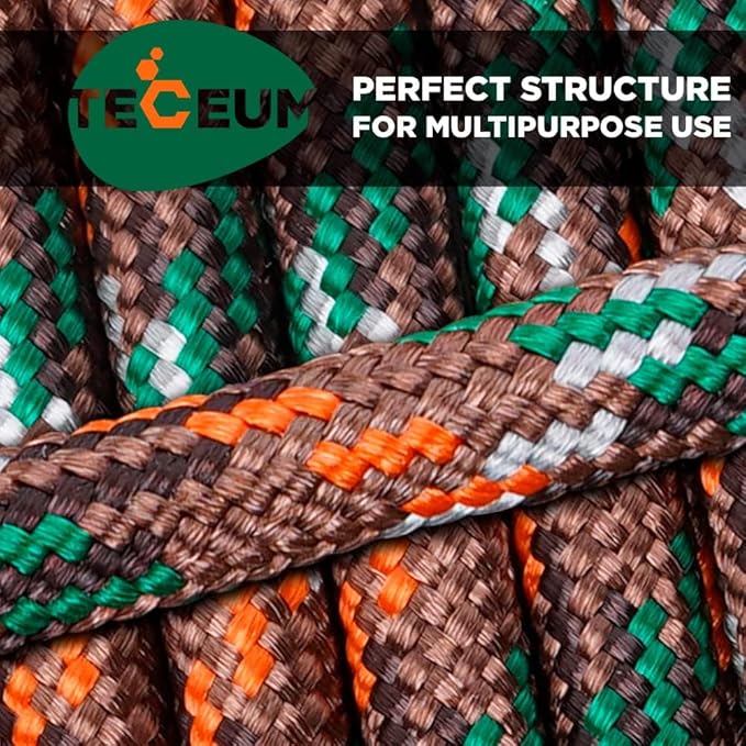 TECEUM 5/32" Paracord Rope 1000 – 1000ft / 200ft / 100ft / 50ft – Tactical Parachute Cord 4mm – 45+ Colors – Nylon String for Survival & Camping Gear – Stripe Cord for Survival – Utility Rope