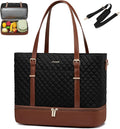 LOVEVOOK Lunch Tote Bag for Women, 15.6 Inch Laptop Work Bag With Lunch Compartment & Large Cup Holder, Lightweight Work Briefcase for Travel, Bussiness, Teacher