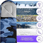 Sleeping Bags for Adults Youth Kids,3D Printing Camping Sleeping Bag for Girls Boys Lightweight Waterproof Cold/Warm Weather Sleeping Bag for 3 Seasons