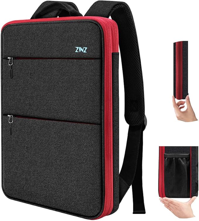 ZINZ Slim & Expandable Laptop Backpack Water Resistant Backpack Travel Backpack Compatible with MacBook Air/Pro/Neo 13-14 inch, XPS 13/14, Surface 13.5" and Most 13-14 Notebooks，B01RD01