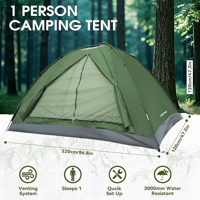 1/2/4 Person Camping Tent - Lightweight Backpacking Tent, Waterproof Windproof Easy Setup Hiking Tent, Suitable for Outdoor, Family, Camping, Hunting, Mountaineering Travel