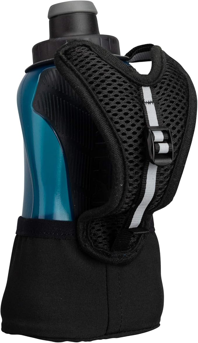 Nathan Running Handheld Water Bottle Adjustable No-Grip Quick Squeeze Lite Hand Strap. 12 oz Insulated Water Bottle. Reflective Hydration