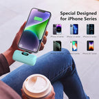 Mini Portable Charger for iPhone,5000mAh PD Fast Charging Battery Pack,LCD Display Cute Power Bank Portable Phone Charger for iPhone 14/14 Pro Max/13/13 Pro/12 Pro/11/XS/XR/X/8/7/6 (Green)