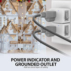 Fosmon Grounded Outlet with ON/Off Switch (2 Pack), 3 Prong Electrical Plug Outlet Extender Switch, 245J Single Port Power Adapter Surge Protector, 15A Circuit Breaker, White, ETL Listed