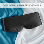 Zenssia 100% Mulberry Silk Sleep Mask Eye Mask for Man and Woman with Adjustable Headband, Full Size Large Sleep Mask & Blindfold for Total Blackout for All Night Sleep, Travel & Nap- Black