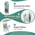 YOUNG WOOD Portable Camping Chair Beach Chair with Shade Canopy, Fold Lightweight Oversized for All, Easy to Open and Close Without Installation, Side Pocket Design for All Outdoor Activities,Blue,2p