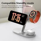 3-in-1 Wireless Charging Station for Apple Devices - Fast Charging Station for iPhone and Watch with MagSafe, Stable Charger Stand for iPhone 12-15 & iPhone 16 & iWatch & AirPods