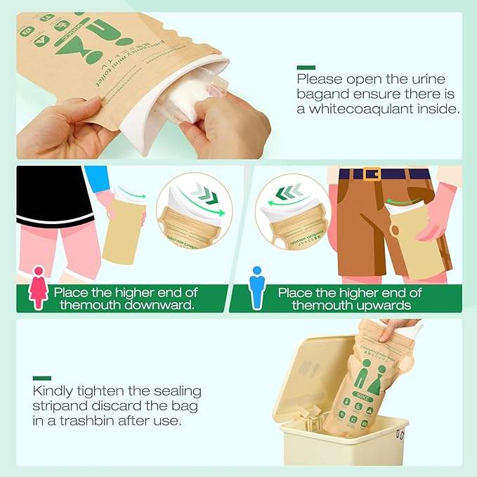 Disposable Urine Bags for Travel, 900ML Portable Solutions for Expedited Travel & Exigency Scenarios,Camping, Traffic Jams, Pregnant, Patient, Kids (Multi-Pack 4/9/12/27) (4 Pack)