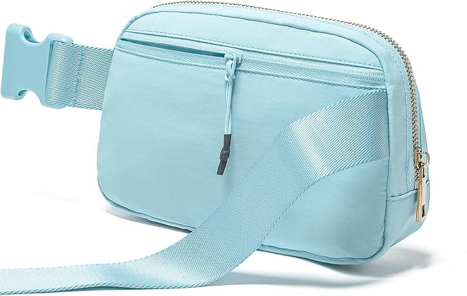 Gitus Gifts for 7 8 9 10 11 Year Old Girls Belt Bag Fanny Pack Crossbody Bags with Initial Letter Patch Birthday Gifts for Daughter Sister Friends Teen girls (Icing Blue-C)