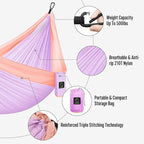 Grassman Camping Hammock Double & Single Portable Hammock with Tree Straps, Lightweight Nylon Parachute Hammocks Camping Accessories Gear for Indoor Outdoor Backpacking, Travel, Hiking, Beach