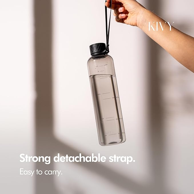 KIVY Tritan Water Bottle 2nd Generation (Dark Clear, 32oz)