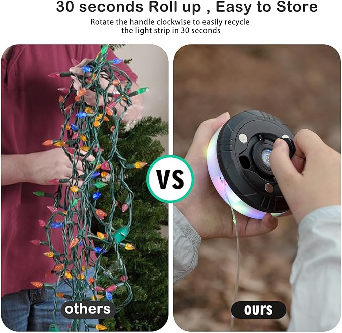 2-Pack Camping String Lights - 4 in 1 Outdoor Camping Lantern with 8 Lighting Modes(32.8Ft), Quick 30s Recovery, Waterproof, Type-C Fast Charging, Portable Camping Lights for Camping/Yard/Hiking