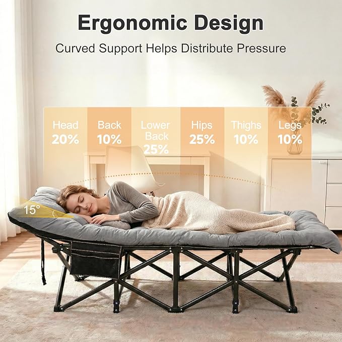 ABORON Camping Cot for Adult 28" Extra Wide, Heavy-Duty 1200D Oxford Cot for Sleeping, Portable Folding Camp Bed with Mat & Carry Bag