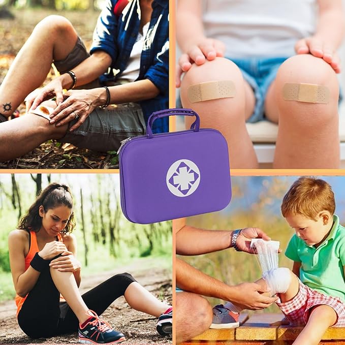 First-Aid Portable-Home Emergency-Kit Car-Travel - 299Pcs Urgent Basic First Aid Set Earthquake Emergency Kit Outdoor Backpacking Gear for Hiking Office Purple AMORNING