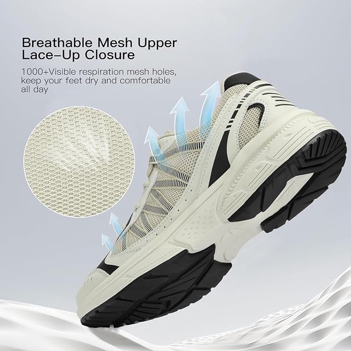 Kricely Men's Trail Running Shoes Non Slip Hiking Shoes Tennis Shoes Fashion Sneakers Workout Footwear