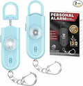 Personal Safety Alarm Keychain for Women 2PCS -130 dB Loud Siren with SOS Strobe Light, Flashlight, Double Speakers, Safe Defense Key Chain for Girls Kids Elders Emergency Call