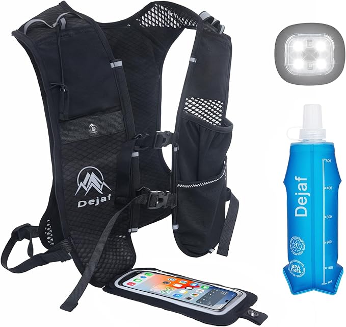 Running Vest for Women Men, Lightweight (194g/8 Bags) Hydration Backpack Phone Holder Vest for Hiking Trail Cycling Race Marathon Running Essentials