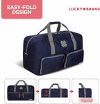 Lucky Travel Duffel Bags 65L, Gym Bag, Travel Bag & Large Duffle Bag for Men, Foldable Overnight Weekender Bags for Women & Men with Adjustable Shoulder Strap, Navy
