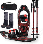 G2 21/25/30 Inches Light Weight Snowshoes for Women Men Youth, Set with Trekking Poles, Tote Bag, Gaiters,Special Fast Ratchet Binding, Orang/Blue/Red Available