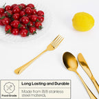 Travel Utensils with Case, Quatish Portable Silverware Set for Work, Stainless Steel Reusable Travel Cutlery Set, Fork and Spoon Set for Camping, Picnic, Gadgets, Lunch Box for Men, Gold