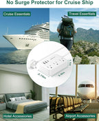 10FT Extension Cord with UK Plug Adapter, US to UK Plug Adapter with 3 Outlets 3 USB Charging Ports (USB-C), Type G Travel Adapter for USA to Scotland British London England Irish Dubai