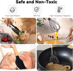 Camping Accessories Kitchen Cooking Utensils Set - Portable Outdoor Camp Cookware Set, Silicone Camper Essentials Gear Must Have Supplies for Travel RV BBQ Grill Picnic Hiking