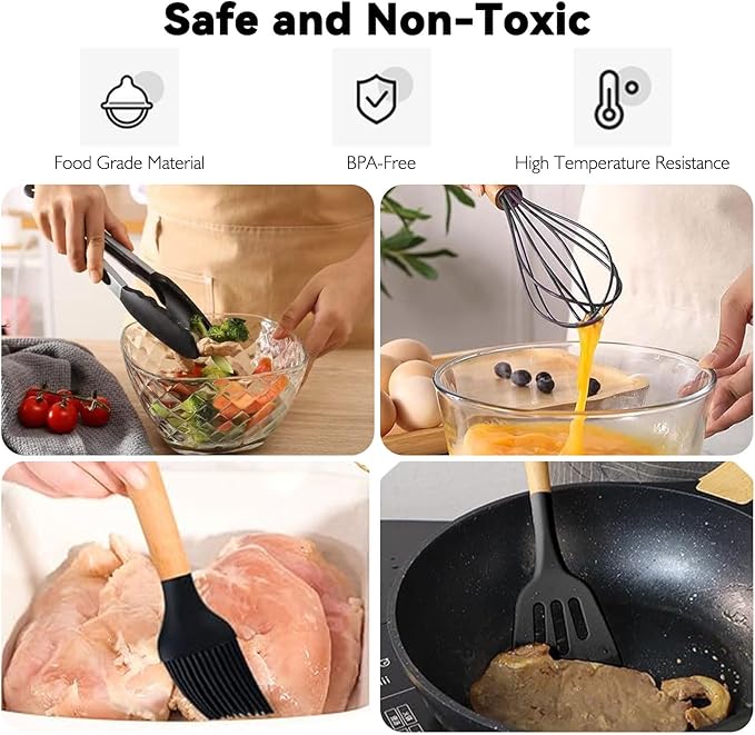 Camping Accessories Kitchen Cooking Utensils Set - Portable Outdoor Camp Cookware Set, Silicone Camper Essentials Gear Must Have Supplies for Travel RV BBQ Grill Picnic Hiking