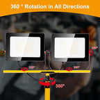 20000 Lumen Work Lights with Stand, 200W Dual Head LED Work Light, Waterproof Lamp with Individual Switch, Adjustable Metal Telescoping Tripod