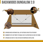 OneTigris Backwoods Bungalow Bushcraft Shelter 2.0, Ultralight Backpacking Tent with with Porch for Camping Hiking Backpacking Motorcycle Kayak Bushcrafters