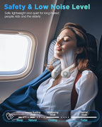 Neck Fan, Hands Free Bladeless Neck Fans Portable Rechargeable, 360° Cooling Neck Fan, 4 Speeds, Quiet, 5200 mAh Battery Operated USB Wearable Personal Fan Gifts for Women, Travel, Outdoor
