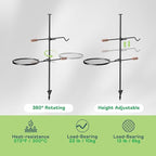 IDZO Swivel Campfire Grill – Heavy Duty Fire Pit Grill Grate, 360° Adjustable Steel Cooking Rack for Open Fire, Portable Outdoor BBQ Campfire Grate for Camping, Hiking, Backyard & Survival Cooking