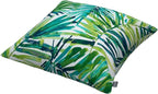 Magpie Fabrics Patio Pillow Covers ONLY 18"x18", Set of 2, Fade-Resistant Outdoor Indoor Decorative Throw Pillowcase Shell for Couch Garden Furniture - Green Palm Leaves