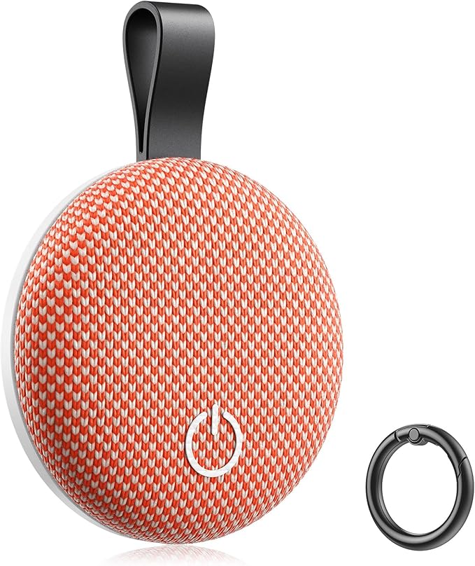 Air Tracker Tags, Bluetooth Tracker Works with Apple Find My (iOS Only), Smart Tag with Keychain, Item Finder for Luggage/Key/Suitcase/Pets/Wallet, Replaceable Battery (Orange, 1 Pack)