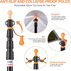 CAMULAND Tent Poles, Heavy Duty Tarp Poles Canopy Poles Aluminum Tent Poles with Non-Slip Cone Bottom, Adjustable Telescoping Tarp Poles