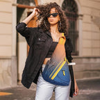 KL928 Canvas Sling Bag - Small Crossbody Backpack Shoulder Casual Daypack Rucksack for Men Women(Large Version)