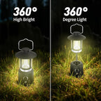 Retro Classic LED Camping Lantern, Rechargeable Stepless Dimming Vintage Lantern, 3 Light Modes (2000K-6500K), 8000mAh Power Bank, Bright Hanging Tent Light for Indoor & Outdoor, Hiking, Camp