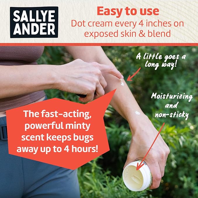 SALLYEANDER No Bite Me All-Natural Bug & Insect Repellent - Anti Itch Cream - 8 oz - Safe for Kids and Infants - Repels Mosquitoes, Black Flies, Fleas, and Ticks