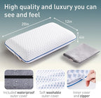 Travel & Camping Cooling Memory Foam Pillow for Backpacking &Airplanes &Beach, Medium Firm Small Camp Bed Pillow for Car Sleeping,Toddler, Breathable Washable Cover, Neck Support Portable Compressible