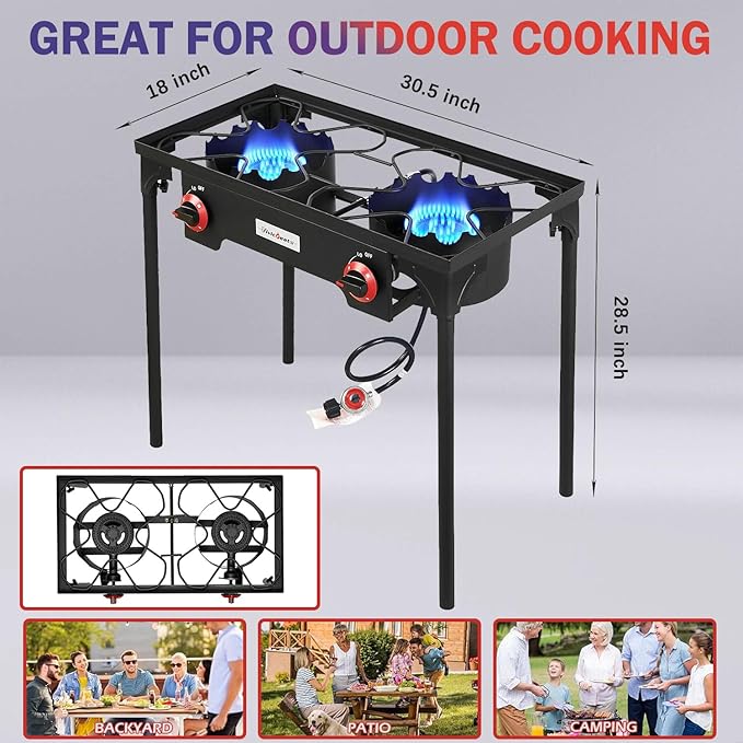 Vivicreate High Pressure Propane Gas Regulator 20 PSIG Outdoor Camping BBQ Grill Stove Burner Estufas de Gas para Cocinar Afuera Es gas propano