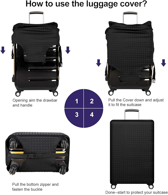 Travel Suitcase Protector elastic sleeve Cover 19"-20" Anti-Scratch Luggage Cover Size S