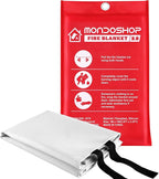 Mondoshop Silicone Fire Blanket for Home - 40"x40" Emergency Fire Blankets for Kitchen, Fire Retardant Blankets for Car, Camping, Grill, Office, Warehouse, School, Picnic