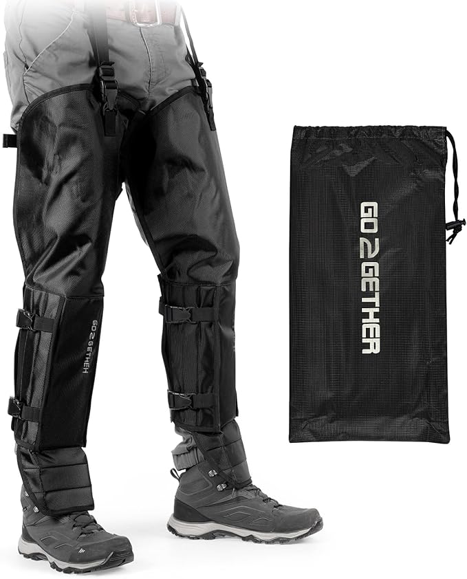 Snake Gaiter, Durable Snake Guard Gaiters for Hunting, Waterproof Snake Legging Chap for Men and Women,Snake Bite Protection Gaiter for Whole Leg with Adjustable Size