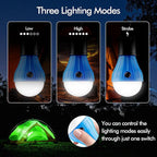 FLY2SKY Tent Lamp Portable LED Tent Lights Blue 4 Packs Hook Hurricane Emergency Lights LED Camping Lights Bulb Camping Tent Lanterns Camping Equipment for Camping Hiking Backpacking Fishing Outage