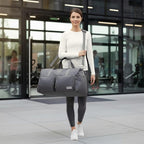 Lucky Travel Duffel Bags 65L, Gym Bag, Travel Bag & Large Duffle Bag for Men, Foldable Overnight Weekender Bags for Women & Men with Adjustable Shoulder Strap, Charcoal