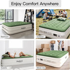 2025 Upgraded Queen Air Mattress with Built in Pump，16'' Comfort Blow up Mattress, Quiet Surface Portable Inflatable Mattress, Air Bed with Storage Bag for Guests, Home, Camping, 660 lbs Max