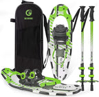 G2 21/25/30 Inches Light Weight Snowshoes for Women Men Youth, Set with Trekking Poles, Tote Bag, Gaiters,Special Fast Ratchet Binding, Orang/Blue/Red Available