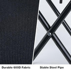 16" Foldable Portable Camping Stool Heavy Duty 350lbs for Adults Hiking, Lightweight Travel Stool with Carry Bag, Black